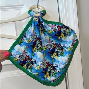 Super Mario Bros Super Soft Lovey with Green Trim - Princess Peach, Luigi